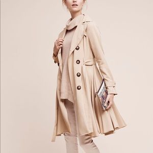 Anthropologie Edmond skirted trench, size M